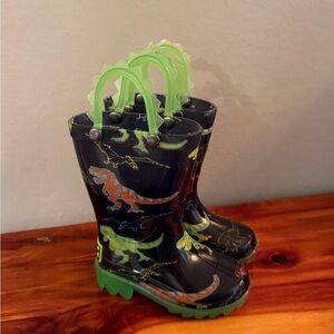 Western Chief Dinosaur Rain Boots with Light Up Heels - Toddler size 5
